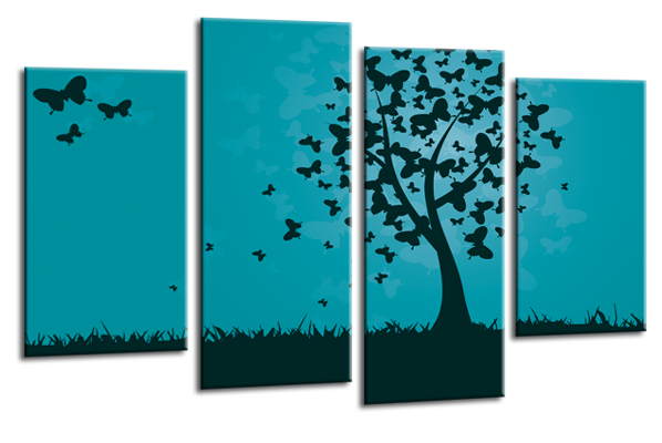 Butterfly Tree Panel Canvas Wall Art